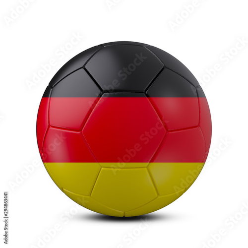 Soccer ball with flag of Germany isolated with clipping path on white background  3d rendering