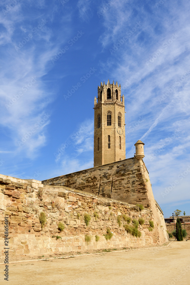 View of the Cathedral, La Seu Vella, LLeida, Catalonia, Spain