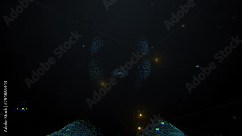 3d render of abstract face analysis. Biometric identification scan concept.  Authentication technology. Loopable animation.