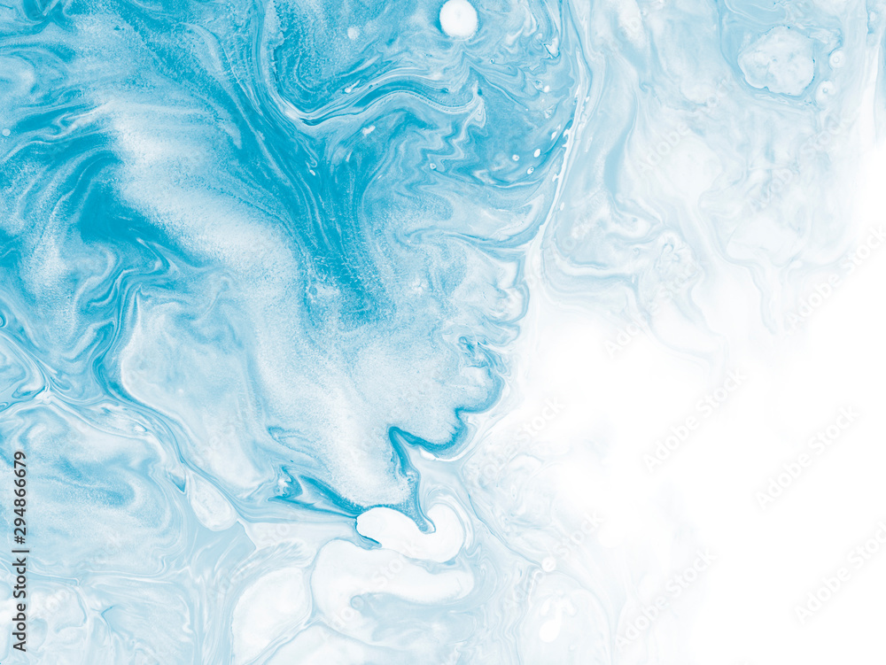 Fototapeta premium Blue creative abstract hand painted background, marble texture, abstract ocean