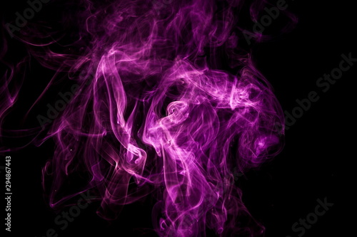 Purple smoke on black background