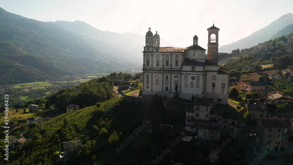 Aerial 4K - Tresivio - Valtellina (IT) - Santuario della Santa Casa Lauretana (1646) Aerial 4K - Tresivio - Valtellina (IT) - Santuario della Santa Casa Lauretana (1646)