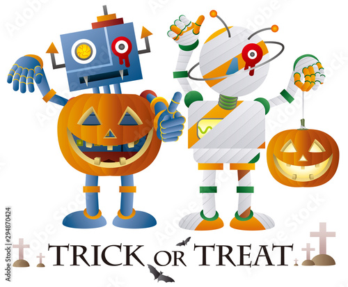 ハロウィンロボットのグリーティングカード