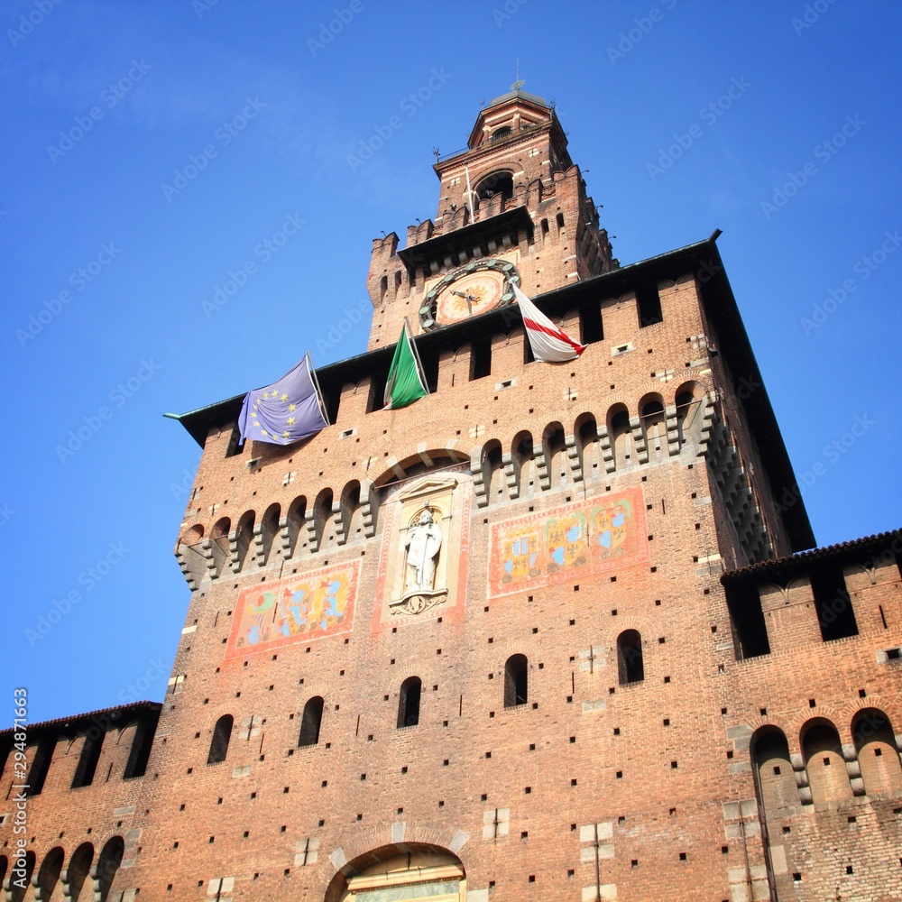 Sforza Castle, Milan. Italy landmark.