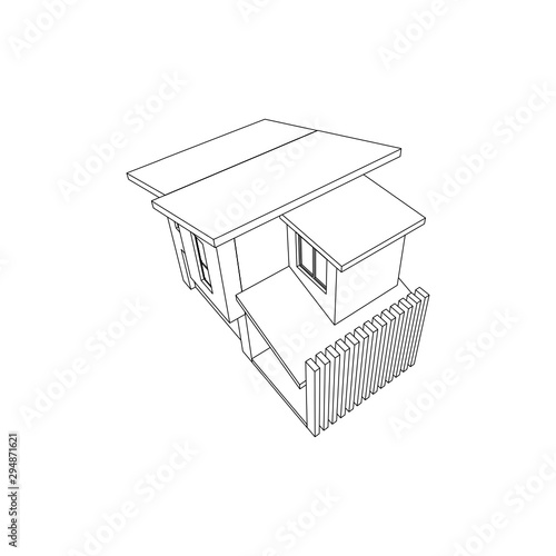 Asimetric Modern Architectural isolated house © Isolainlain