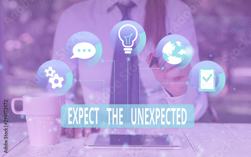 Canvas Print Text sign showing Expect The Unexpected