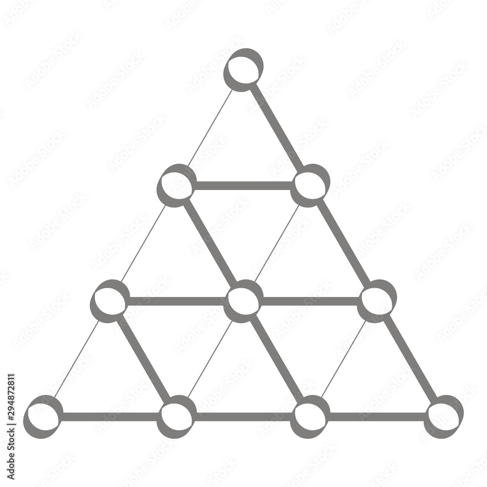 Vector icon with sacred Pythagorean symbol Tetractys Vector icon with sacred Pythagorean symbol Tetractys
