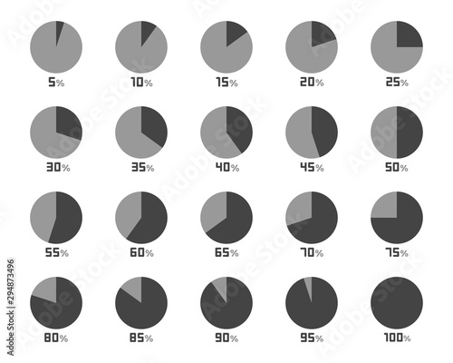 pie chart with percentage icon set,vector and illustration