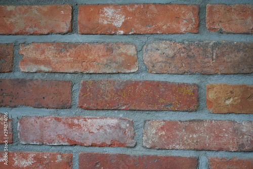 Old red brick wall texture background. Brick wall, red brick texture. Closeup red brick