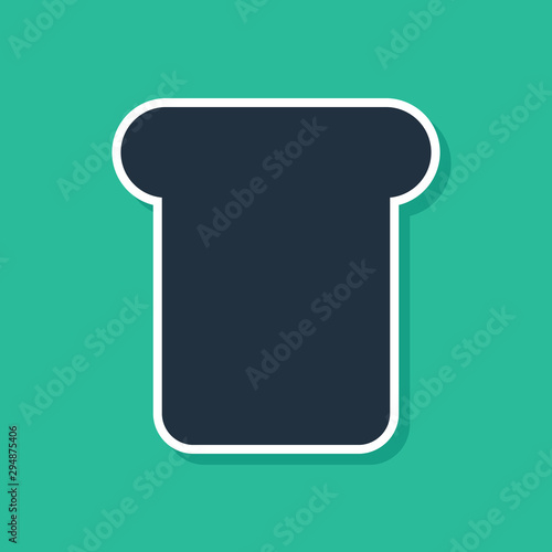 Blue Bread toast for sandwich piece of roasted crouton icon isolated on green background. Lunch, dinner, breakfast snack. Vector Illustration