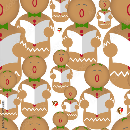 singing gingerbread man seamless background