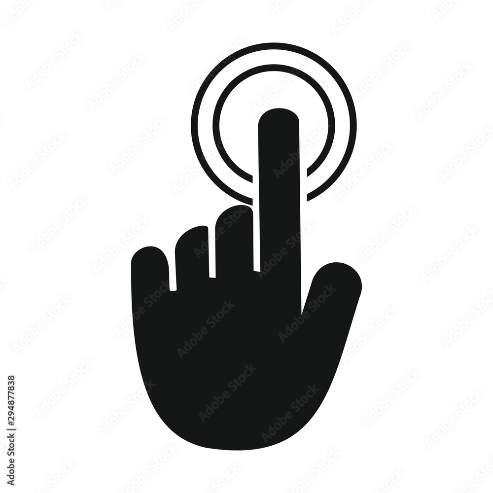 Hand touch, tap or click flat vector icon for apps and websites Hand touch, tap or click flat vector icon for apps and websites