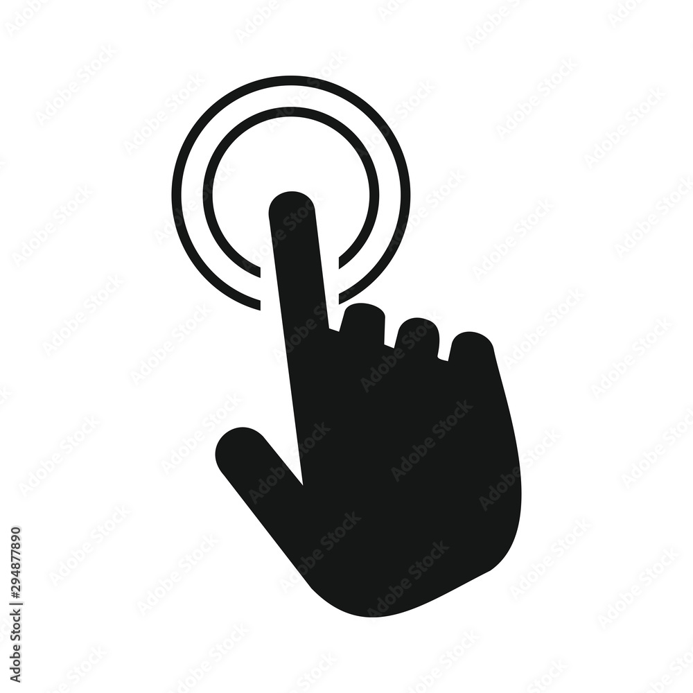 Hand touch, tap or click flat vector icon for apps and websites Hand touch, tap or click flat vector icon for apps and websites