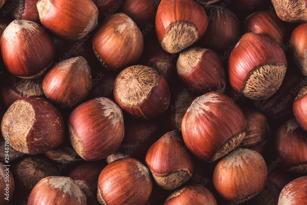 Hazelnuts. Stack of hazelnuts. Food background. Hazelnuts texture. Top view Hazelnuts. Stack of hazelnuts. Food background. Hazelnuts texture. Top view