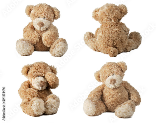set of teddy bear isolated on white background
