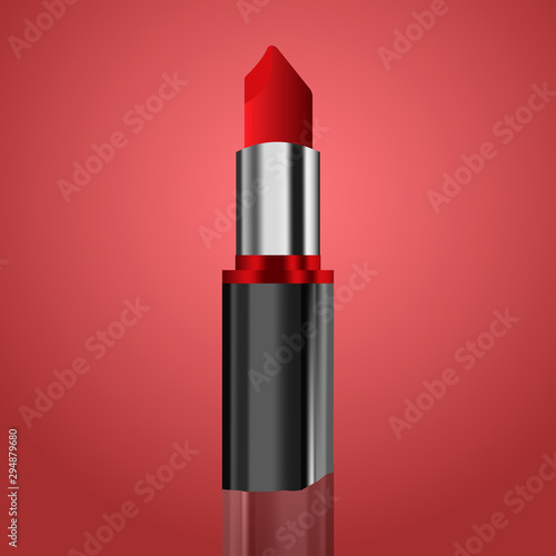 Red lipstick on an abstract background © olegkruglyak3