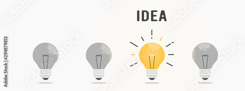 Abstract vector flat design lightbulb idea icon