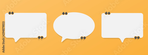 Set of speech bubble quote icons. Flat vector design photo