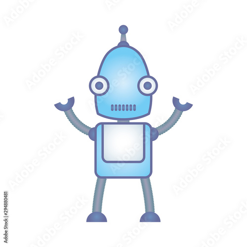humanoid robot cyborg isolated icon