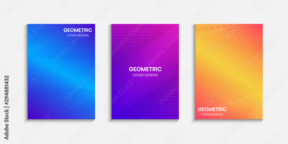 Minimal Cover design template with a gradient background and geometric lines