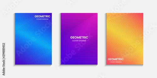 Minimal Cover design template with a gradient background and geometric lines