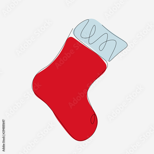 Christmas stocking on white background, vector illustration