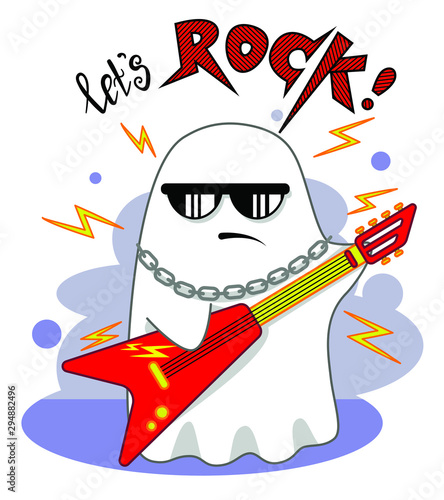 Rock ghost plays guitar