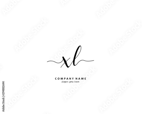XL Initial handwriting logo vector 