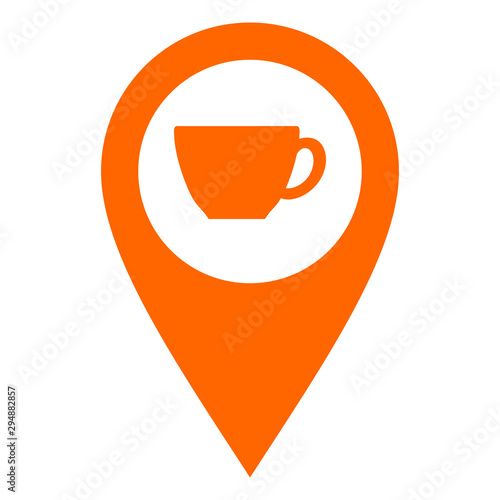 Tasse und Kartenmarkierung