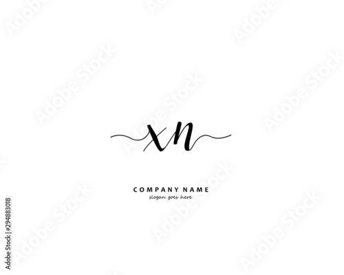 XN Initial handwriting logo vector 