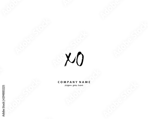 XO Initial handwriting logo vector 