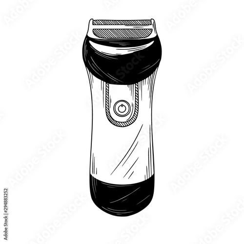Realistic shaving machine isolated on white background. Vector