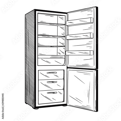 Refrigerators isolated on white background. Vector illustration