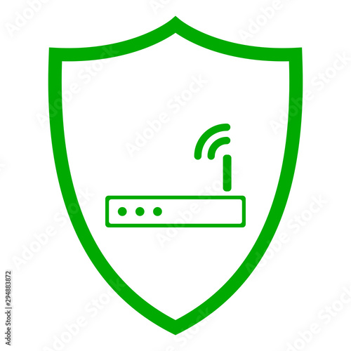 Router und Schild