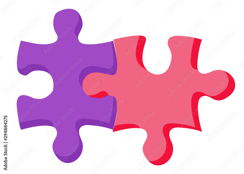 Puzzle solution, business colorful symbol, matching pieces. Financial sign, broker collaboration icon, brainstorming construction, connection. Vector illustration in flat cartoon style Puzzle solution, business colorful symbol, matching pieces. Financial sign, broker collaboration icon, brainstorming construction, connection. Vector illustration in flat cartoon style