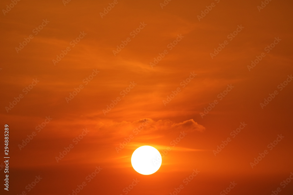 sunset on dark red orange sky back evening cloud over space2