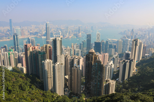 Hong Kong city skyline from the Victoria peak