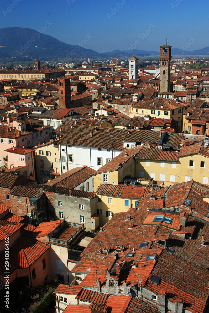 View of the city of Lucca, Italy