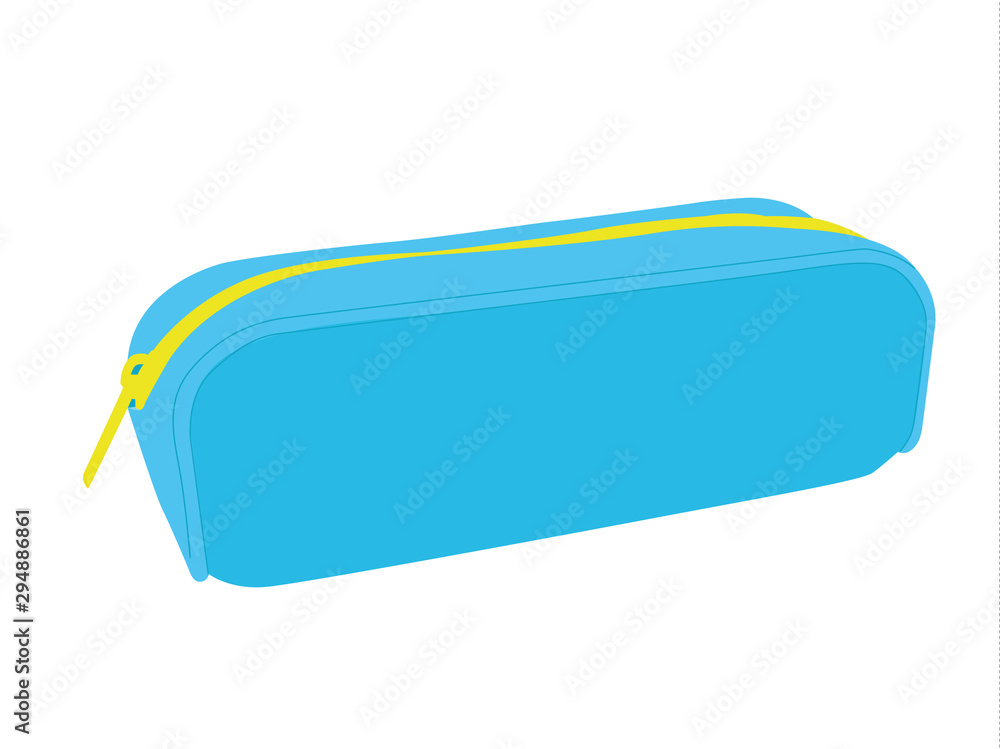 Pencil case vector blue illustration Pencil case vector blue illustration