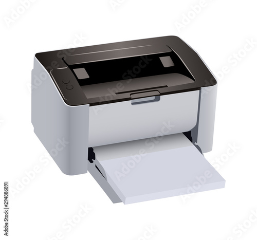 printer realistic vector illustration isolated