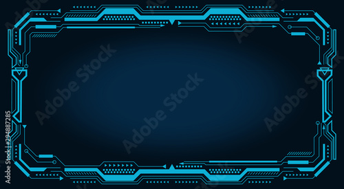 Graphic representation of a computer panel monitor, frame, control display. illustration