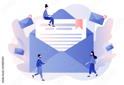 Email, Email service, Email marketing. Modern flat cartoon style. Vector illustration