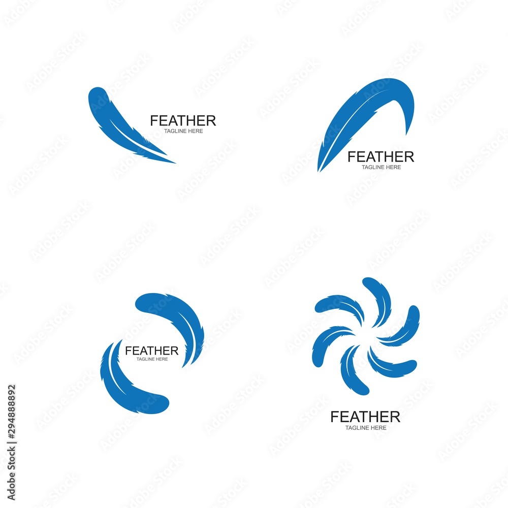 Obraz premium feather logo vector template