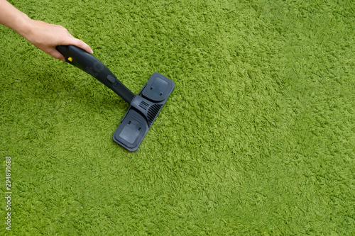 green carpet cleaning with copy space