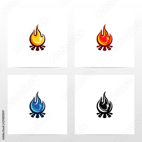 Outdoor Campfire Illustration Logo Design
