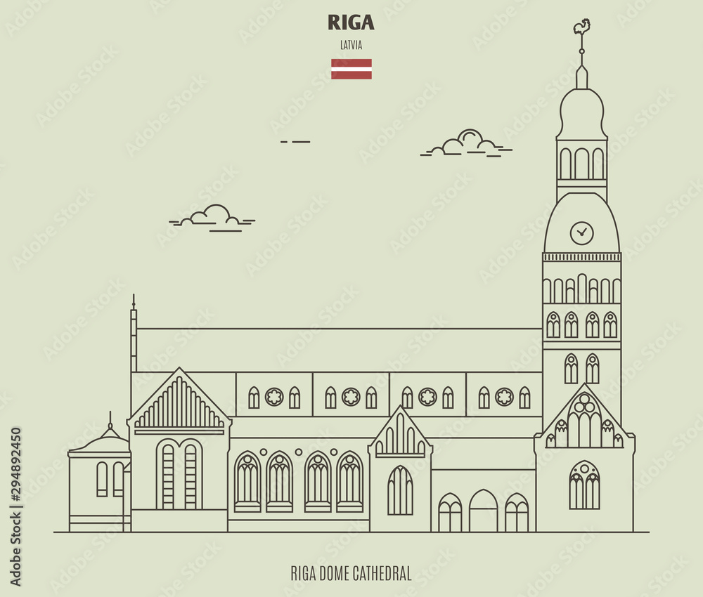 Riga Dome Cathedral, Latvia. Landmark icon