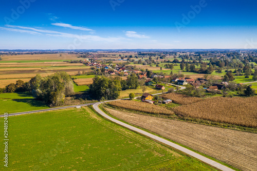 Kozarevac Račanski (Municipality of Nova Rača, Bjelovar Bilogora County, Croatia) from above