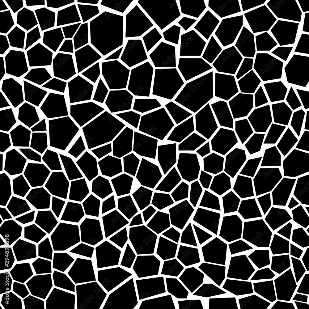 Black mosaic on white. Seamless decorative pattern. Black mosaic on white. Seamless decorative pattern.