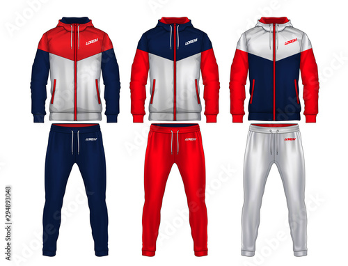 sport track suit design template,jacket and trousers vector illustration.