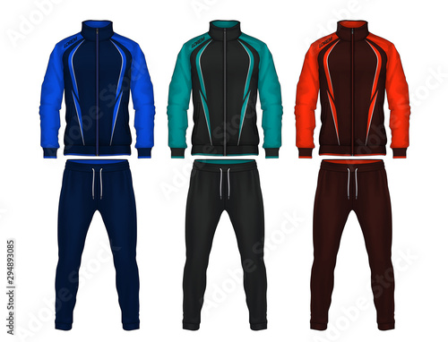 sport track suit design template,jacket and trousers vector illustration. photo